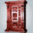 Animated contact sheet of a red and gold 'N' icon with brick texture, showing frame-by-frame animation changes across eight sampled frames.