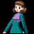Pixel art character in teal dress with purple accents standing against black background, next to stylized text "Anime IM" and signature "COM" on right side of contact sheet.