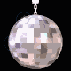 four and four of silver disco balls with reflective surfaces, each showing subtle variations in light reflection across frames