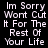 Pixelated text repeats across a black background with a gray lower-right section, forming a of identical phrases