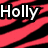 Red and black striped background with white text 'Holly' top-left, 'Jake' bottom-left, and '<3' top-right.