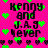 Pixelated text and heart symbols on a bright pink background with green and black elements.