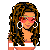 Pixel art contact sheet of a female character with long brown hair, wearing sunglasses and platform shoes across multiple frames showing different poses and angles.