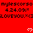 Red background with repeated text and heart symbols, showing partial gray overlay in bottom-right corner.