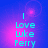 Blue and pink gradient background with cyan text reading "I Love Luke Perry" in four showing animation changes