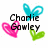 Pixelated icon with black text 'Charlie Gouley' overlaid on three colored heart shapes: cyan, pink, and green.