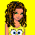 Animated contact sheet of a Spongebob Squarepants-themed buddy icon with pixelated character sprites and text variations on yellow, brown, and gray backgrounds.