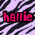 six 'hamie' text icons on a purple and black zebra-stripe background, each with distinct color variations