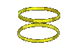 Animated sequence of golden rings rotating in a spiral pattern against a gray background, showing progressive rotation from full circle to open spiral.