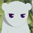 A static pixelated icon shows a white face with purple eyes and a gray smile against green foliage.