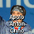 six pixelated images showing a person in a blue jacket with a red shirt and blue medal, each with different overlaid text phrases