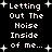 Pixelated text reads "Letting Out The Noise Inside of me..." with white stars on black background, repeated in two