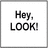 A four- with text and an image: top-left says "Hey, LOOK!", top-right says "a white", bottom-left says "SNOW BUNNY!"; bottom-right shows a white rabbit-like animal