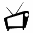 Black-and-white pixelated TV icons with antenna, screen patterns changing across frames showing static, horizontal lines, and blank screens.