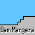 Pixelated character in orange shirt and white head performs actions on gray stairs against blue background with repeated text.