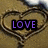 A heart-shaped outline on a textured brown background with purple text changing across frames.