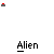 Animated pixel art of a green-headed alien in a yellow shirt performing various actions under a gray background with red-and-gray UFOs.