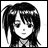 Black-and-white pixelated image of a female anime character with long dark hair and bangs, next to text reading "Anime IM" and "COM" on a black background.