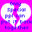 A static image with a bright pink background featuring two white heart shapes and blue pixelated text reading "Only Special ppl can put it back together".
