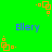 Green background with repeating orange square patterns and blue text reading 'Ellery' in four locations.