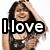 five pixelated images showing a woman in various poses with overlaid text reading "I love SelenaGomez" and "My FavSinger"