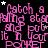 Pink text repeats 'Catch a falling star and put it in your pocket' with small white stars on black background, partially obscured by gray rectangle.
