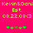 Yellow text on bright pink background displays 'Kevin&Dani Est. 08.22.08<3' with green and brown pixelated symbols below.