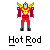 Pixel art character in red and yellow outfit with golden horns, shown in six sequential poses from standing to seated.