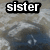 A four- shows a pixelated face with text labels; the top-right is blank while others display 'sister' and 'reunion'