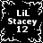 Black background with white pixelated text and border; four identical sections display 'LiL Stacey 12' in a