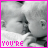 12 identical grayscale images showing a child's face, each bordered by bright pink lines with text and symbols changing across frames