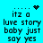 Pixelated text on cyan background with animated heart and starburst symbols above and below the text block.
