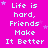 A static image with a bright pink background displays repeated text in white pixelated font, accompanied by small purple stars.