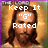 Pixelated image of a person with long brown hair and beard, overlaid with white text reading "Keep It 'G' Rated" against a warm-toned background.