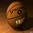Animated basketball with a grinning face and visible teeth, set against a black background with yellow text reading 'Don't Let It Just Sit There And Collect DUS Get Out And Use It!!'