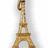 Animated sequence showing Eiffel Tower with overlaid text blocks and a photo of a person with curly hair.