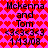 Pixelated icon with pink background of red hearts, displaying text 'Mckenna and Tom' above '<3<3<3<3' and '1/43/08'.