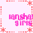 Pixelated pink text 'iangshai gims' repeats in four quadrants within a red dotted border with star accents on white background.