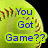 A yellow softball with red stitching appears in four quadrants; the top-left quadrant displays blue text reading "You Got Game??" on a green background.