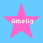 Four pink star-shaped icons with white text "Amelia" on a light blue background, arranged in two of two