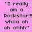 A static image with a pink background displaying repeated text "I really am a Rockstar!!! whoa oh oh ohhh" in black pixelated font, arranged in and