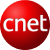 Red circular icon with white text 'cnet' overlaid on a gradient background.