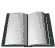 A grayscale animation of a book's pages turning through multiple states, showing sequential page movements across three of