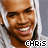 six identical pixelated images showing a person with light brown skin, white hair, and a gray shirt smiling broadly. Each image has the text 'CHRIS' in blocky white letters below it