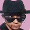 Six distinct head-and-shoulders portraits of a man with dark sunglasses against a pink background, arranged in two