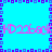 Pixelated blue background with purple square border, repeating pink text "HD22b9q" across horizontal bands.