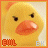 A 3x3 contact sheet of a yellow rubber duck animation with orange beak and feet, showing mouth expression changes across nine frames.