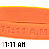 A static image of orange horizontal stripes with repeated text elements in black and red, including time stamps and phrases like "FOR ANDREW <3".