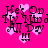 Pixelated text reads "He's On My Mind All Day" with four exclamation marks, set against a bright pink background with light pink hearts.