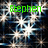 Animated icon with green text overlays on a starry background featuring bright white and blue sparkles.